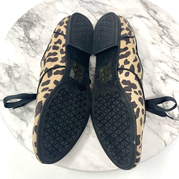 Aldo Leopard Print Oxford Flats 7 Animal Print Classic Preppy Academia Neutral - Picture 8 of 12